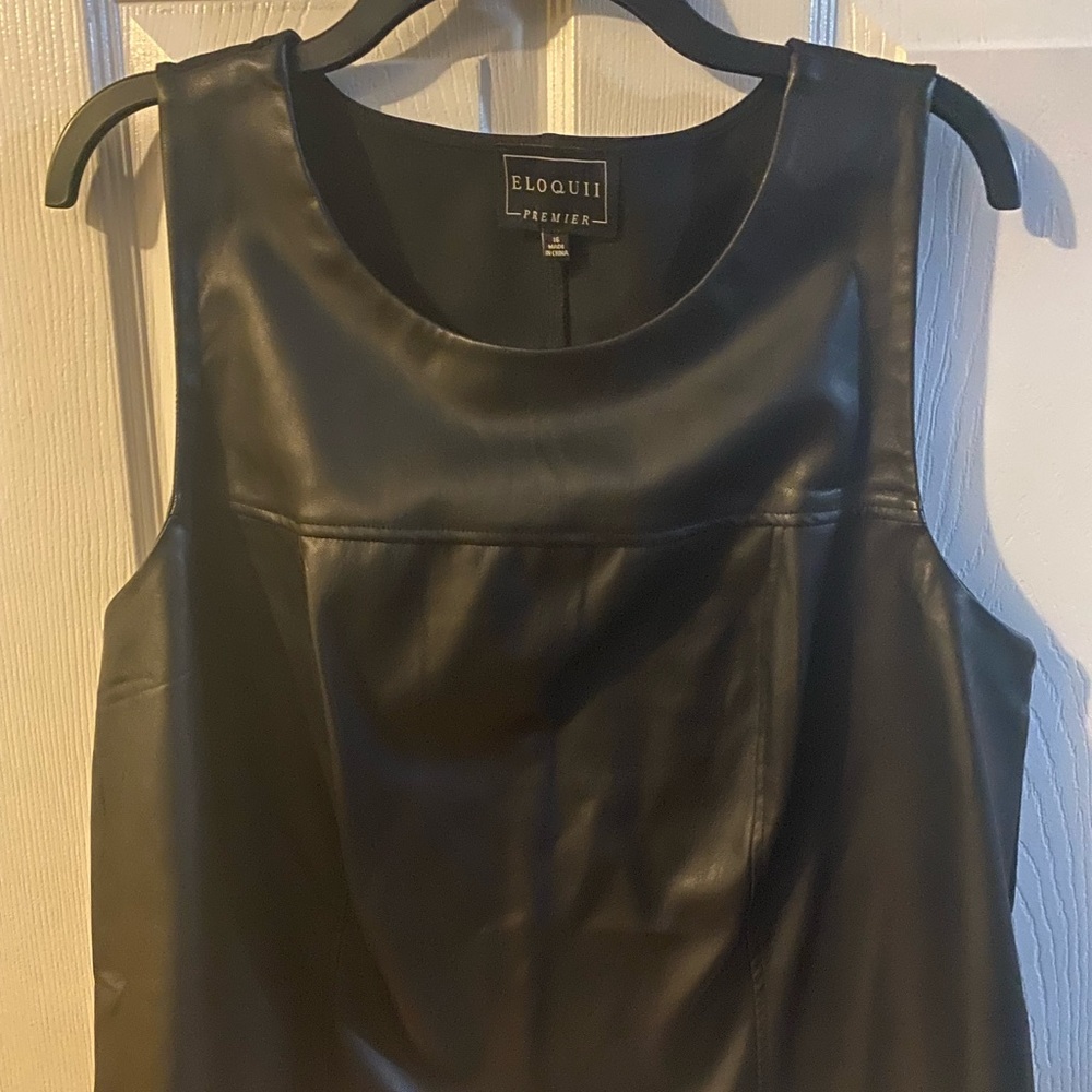 Crop faux leather top